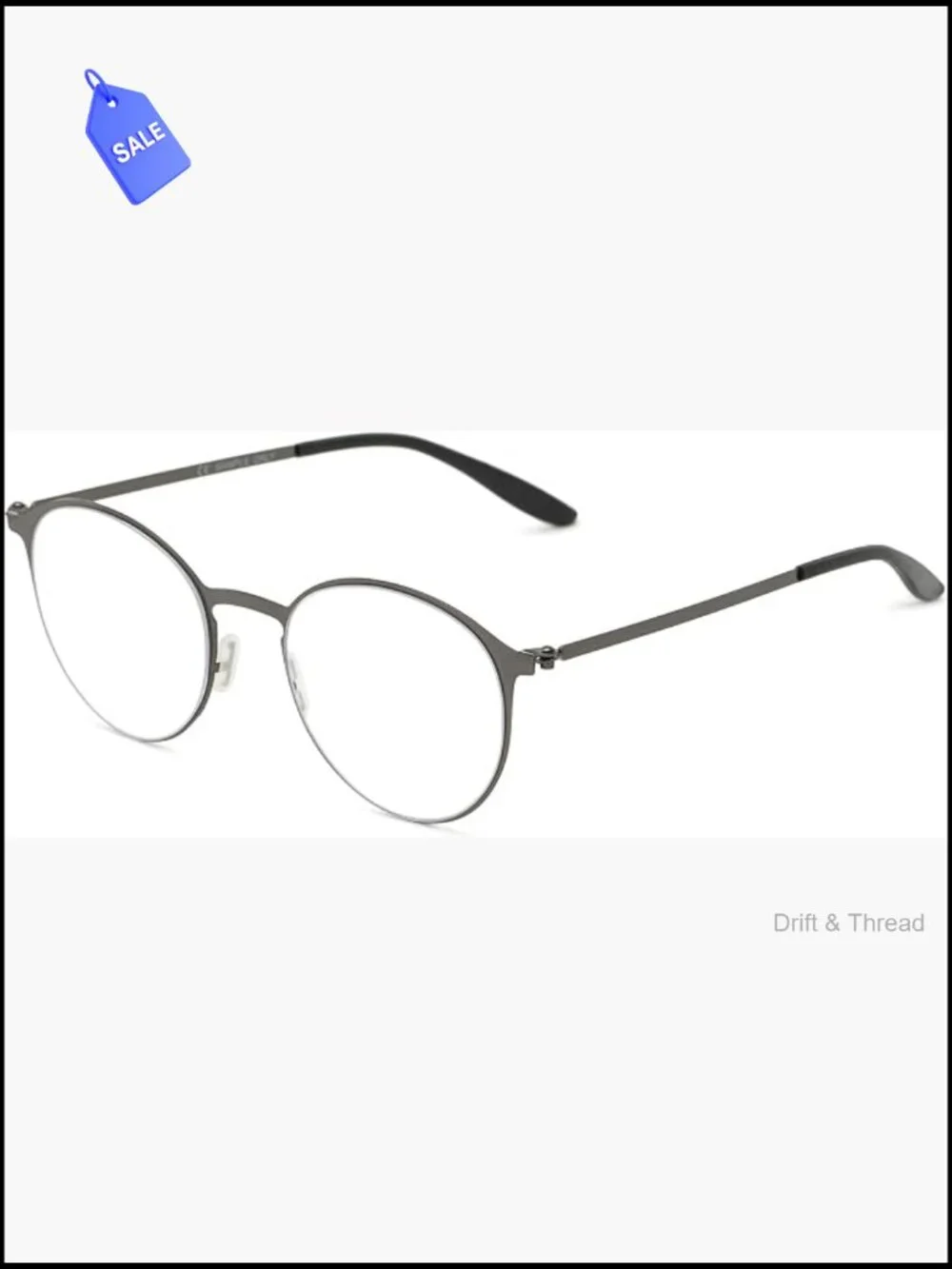 Superflat Reading Glasses Foldable Metal Frame 2.5x Magnification Blue Light
